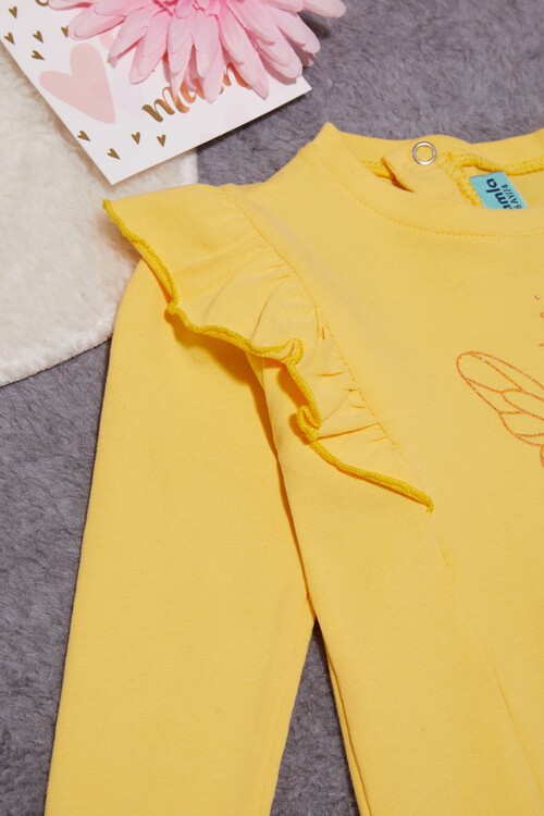 Kelebek Baskılı Simli Kız bebek Eşofman Takımı 14999