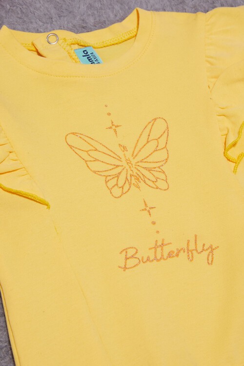 Kelebek Baskılı Simli Kız bebek Eşofman Takımı 14999