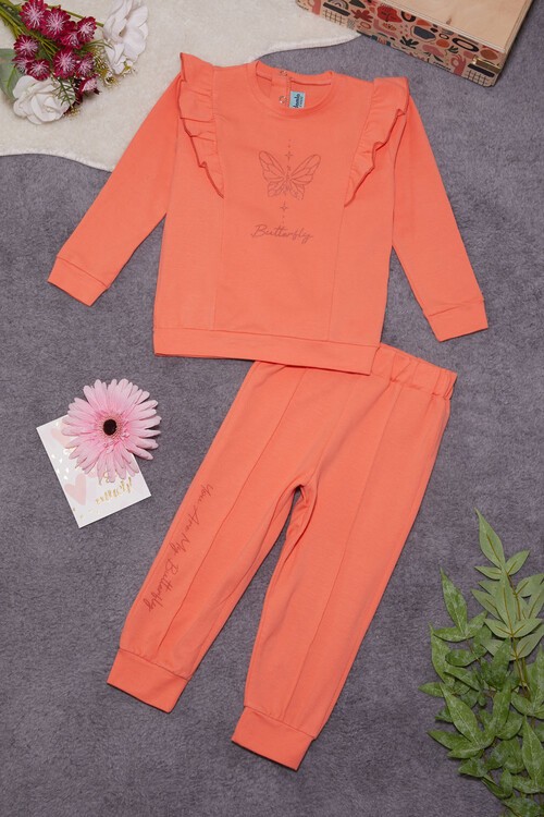 Kelebek Baskılı Simli Kız bebek Eşofman Takımı 14999