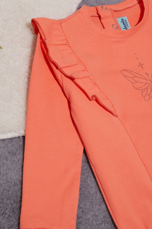 Kelebek Baskılı Simli Kız bebek Eşofman Takımı 14999