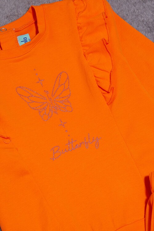 Kelebek Baskılı Simli Kız bebek Eşofman Takımı 14999