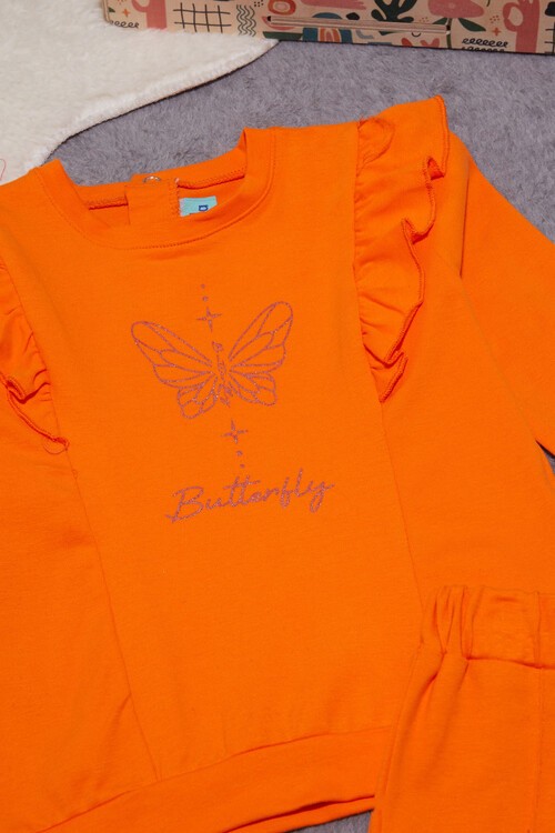 Kelebek Baskılı Simli Kız bebek Eşofman Takımı 14999