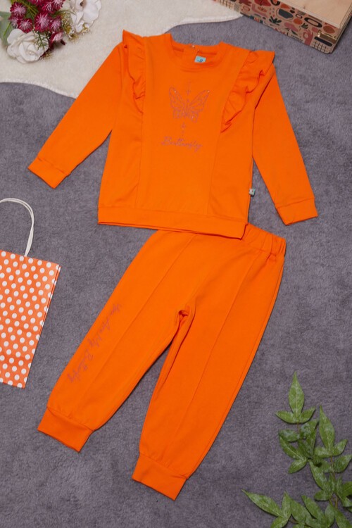 Kelebek Baskılı Simli Kız bebek Eşofman Takımı 14999