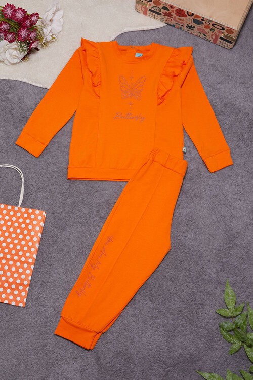 Kelebek Baskılı Simli Kız bebek Eşofman Takımı 14999