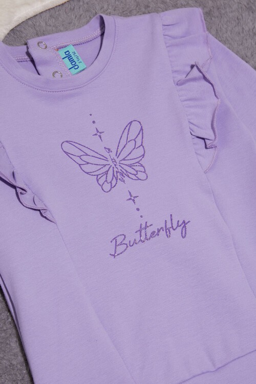 Kelebek Baskılı Simli Kız bebek Eşofman Takımı 14999