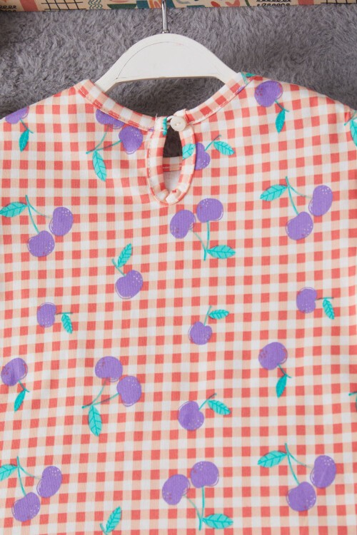 Kiraz Desenli Bluzlu Kız Bebek Şortlu Takım 15373