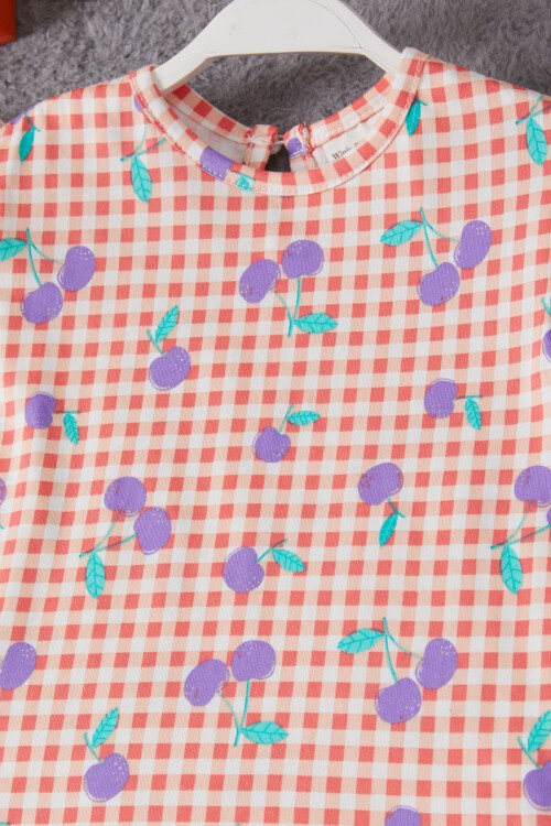 Kiraz Desenli Bluzlu Kız Bebek Şortlu Takım 15373