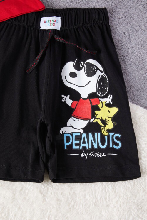 Kırmızı Cool Karakter Baskılı Erkek Çocuk Şortlu Takım 15287