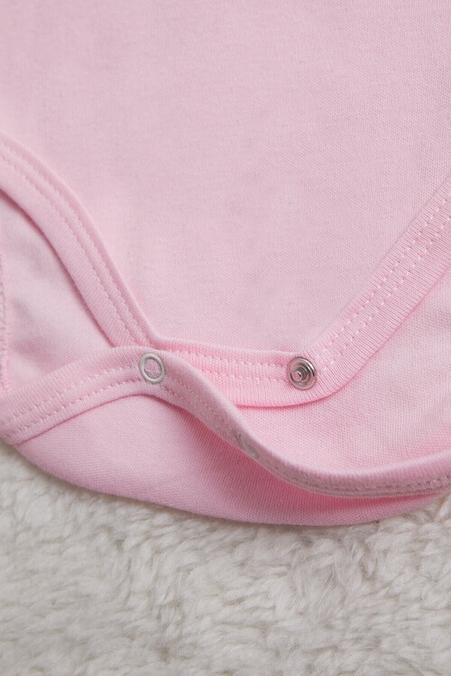 Kız Bebek Pembe Uzun Kollu Çıtçıtlı Badi 14986