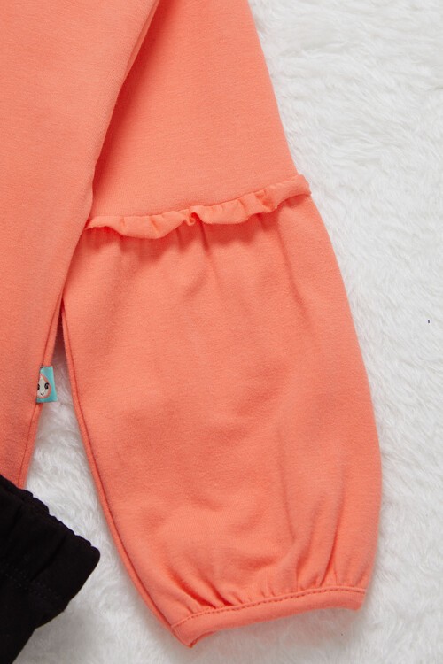 Kız Bebek Simli Yazı Detaylı Eşofman Takımı 14997