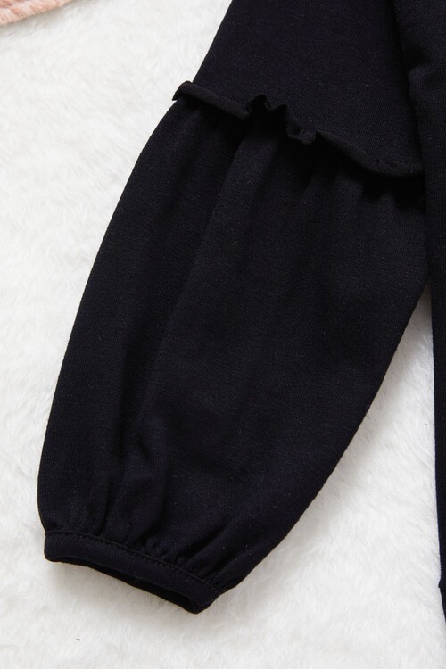 Kız Bebek Simli Yazı Detaylı Eşofman Takımı 14997