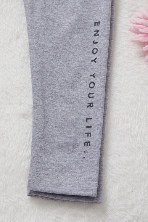 Kız Bebek Simli Yazı Detaylı Eşofman Takımı 14997