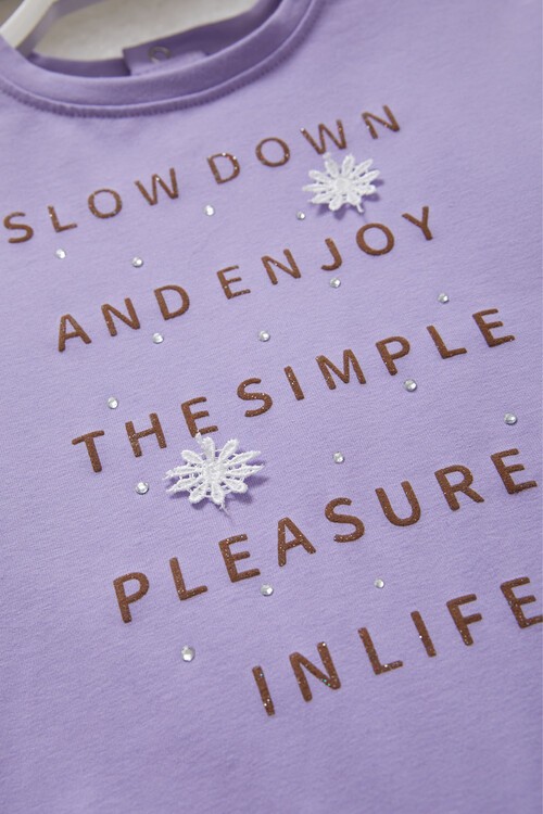 Kız Bebek Simli Yazı Detaylı Eşofman Takımı 14997