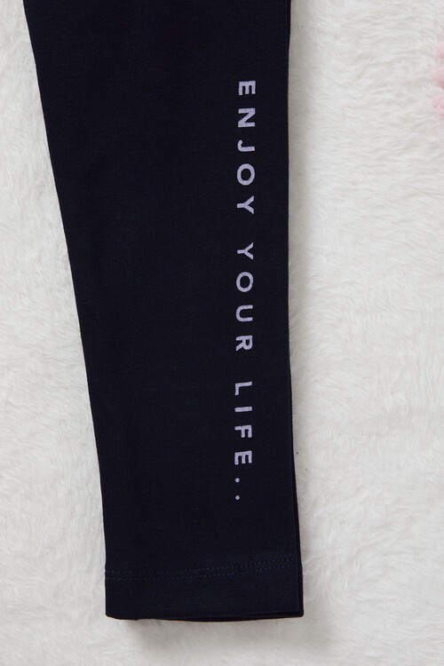 Kız Bebek Simli Yazı Detaylı Eşofman Takımı 14997