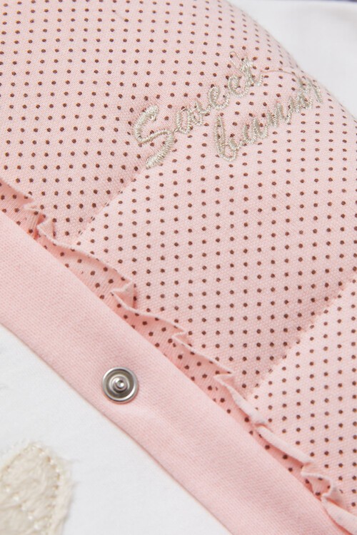 Kız Bebek Somon Yelekli 3-18 Ay 3lü Takım 090