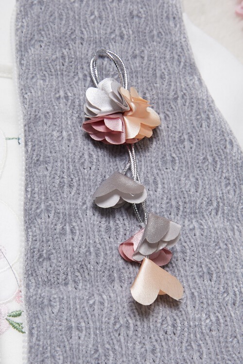 Kız Bebek Tavşan Nakışlı Yelekli 3lü Eşofman Takımı 14644