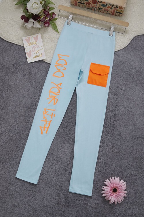 Kız Çocuk Baskılı Tayt 10-15 Yaş 13967