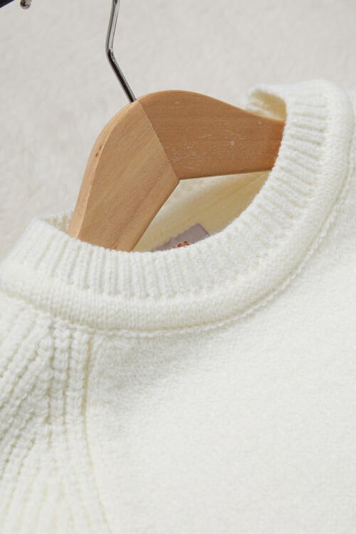 Kız Çocuk Cep Ayıcıklı Triko Kazak 14641