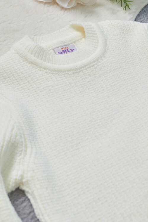 Kız Çocuk Cep Detaylı Triko Kazak 14624