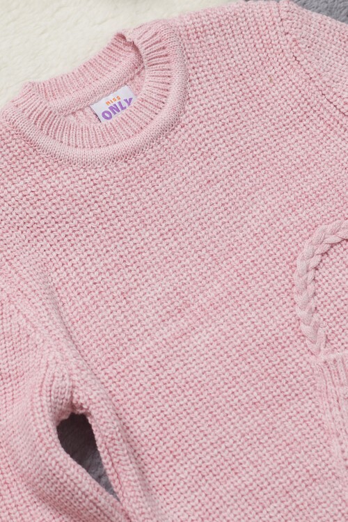 Kız Çocuk Cep Detaylı Triko Kazak 14624