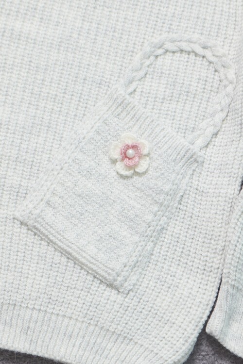 Kız Çocuk Cep Detaylı Triko Kazak 14624