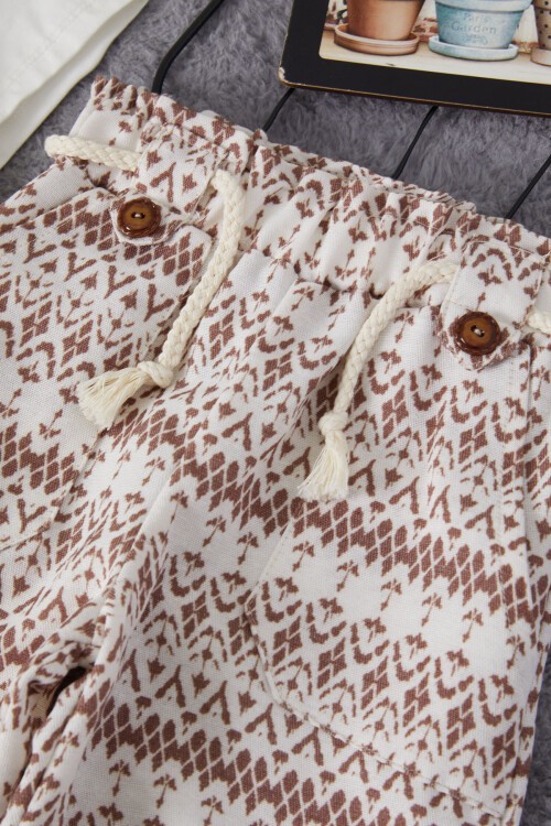 Kız Çocuk Çizgi Desenli Bluz ve Pantolonlu 2li Takım 15136