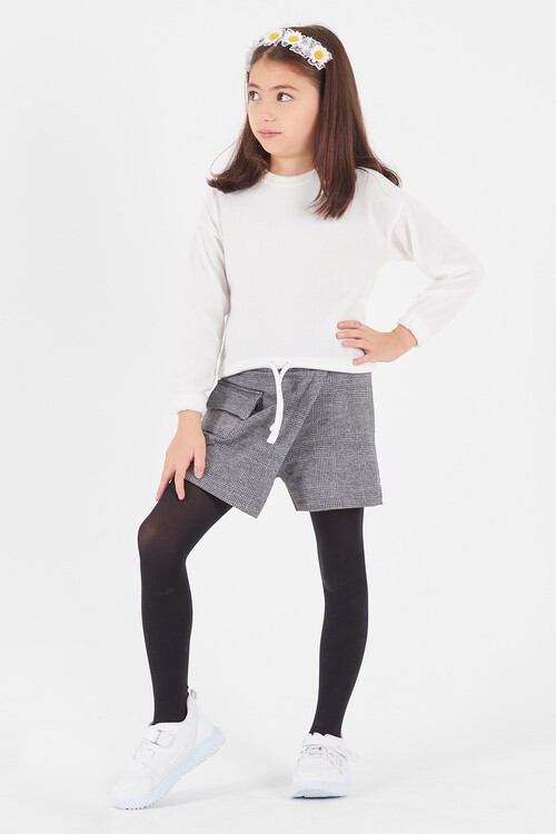 Kız Çocuk Etekli Bluzlu Takım 4-12 Yaş 14636