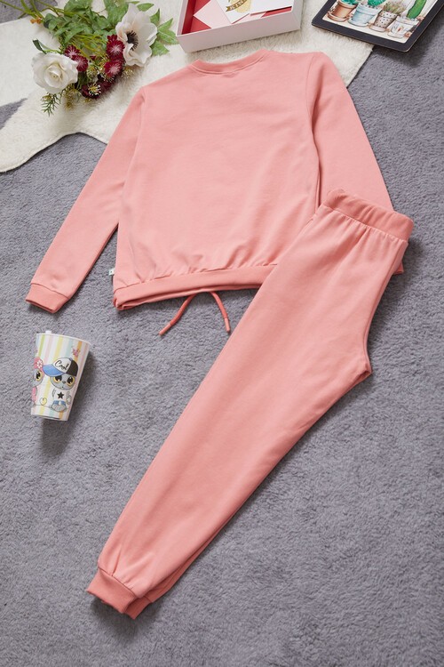 Kız Çocuk Fearless Yazı Baskılı Eşofman Takımı 14975