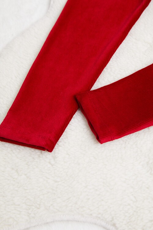 Kız Çocuk Fitilli Kadife 2-13 Yaş Tayt 13324