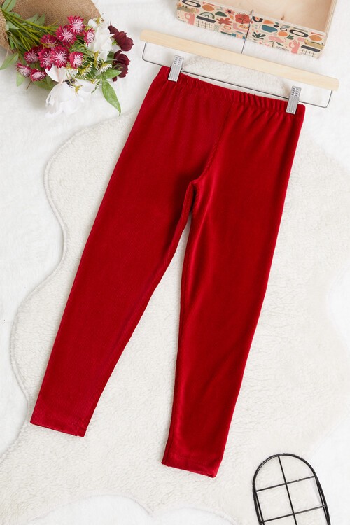 Kız Çocuk Fitilli Kadife 2-13 Yaş Tayt 13324