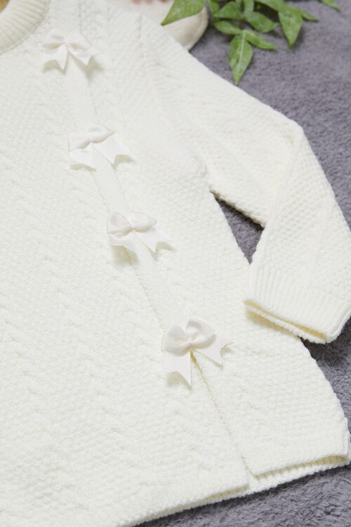 Kız Çocuk Fiyonklu Triko Kazak 14642