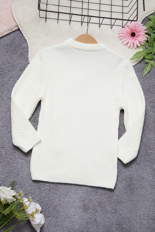 Kız Çocuk Fiyonklu Triko Kazak 14642