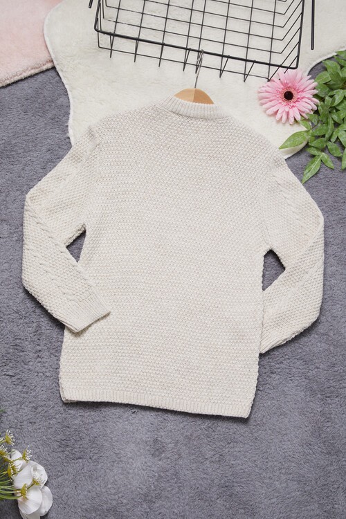 Kız Çocuk Fiyonklu Triko Kazak 14642