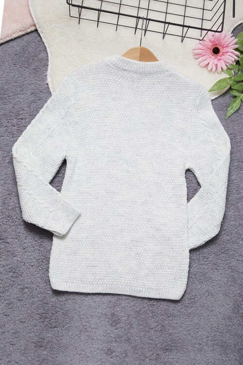 Kız Çocuk Fiyonklu Triko Kazak 14642