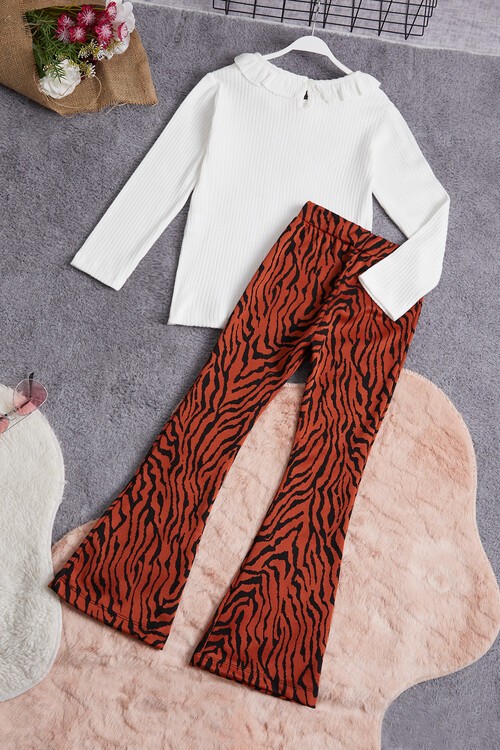 Kız Çocuk İspanyol Paça Bluzlu Takım 14663