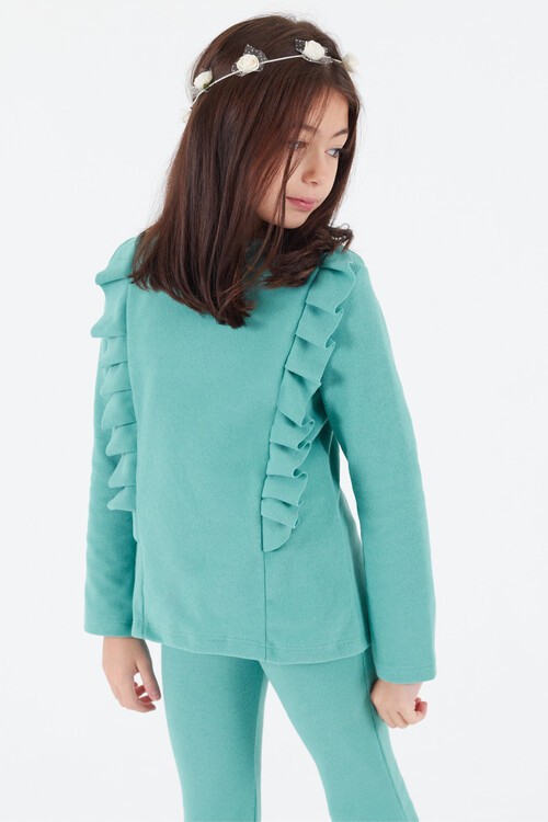 Kız Çocuk İspanyol Paça Fırfırlı Takım 14637