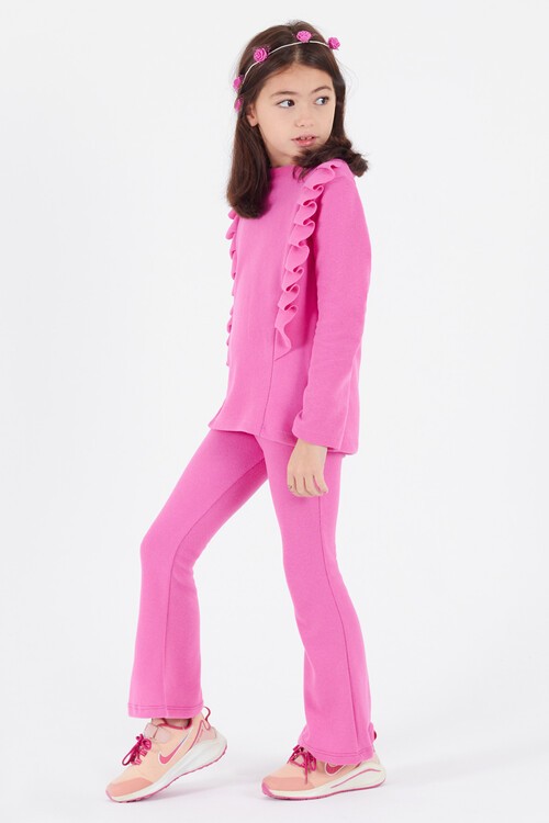 Kız Çocuk İspanyol Paça Fırfırlı Takım 14637