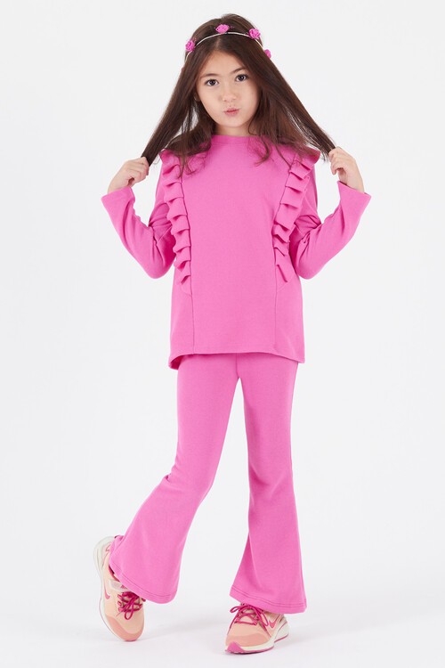 Kız Çocuk İspanyol Paça Fırfırlı Takım 14637