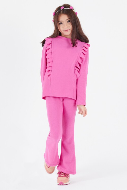 Kız Çocuk İspanyol Paça Fırfırlı Takım 14637