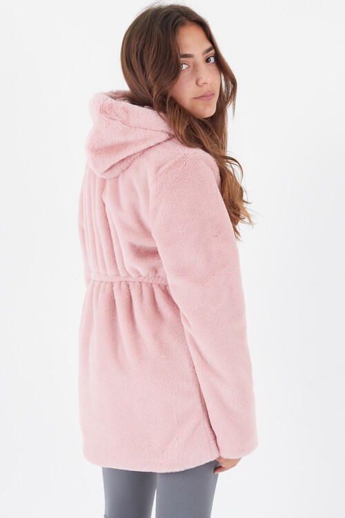 Kız Çocuk Kapüşonlu Peluş Mont 14608