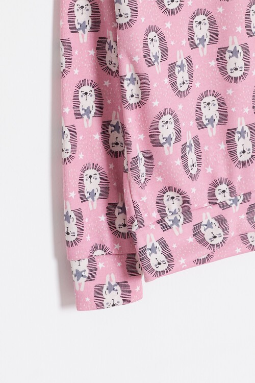 Kız Çocuk Kirpi Desenli Pijama Takımı 14631