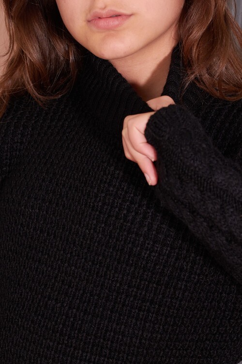 Kız Çocuk Örgülü Boğazlı Triko Kazak 14623