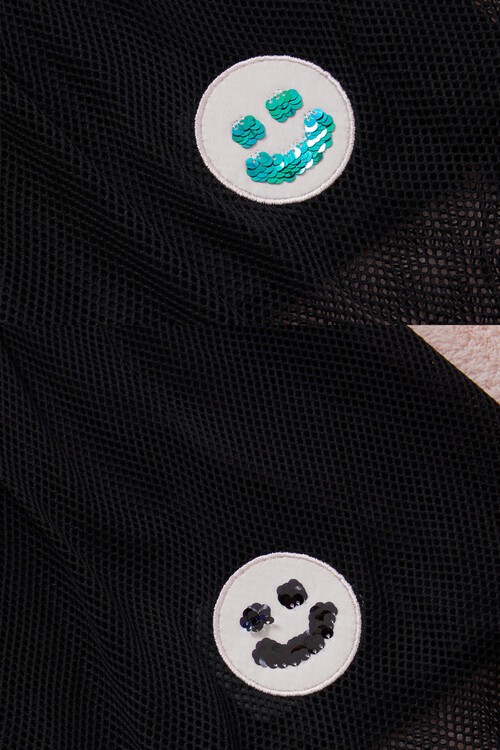 Kız Çocuk Pullu Fileli Sıfır Kol Elbise 14571