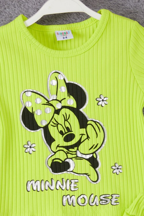 Kız Çocuk Sarı Puantiyeli Şortlu Takım 15297