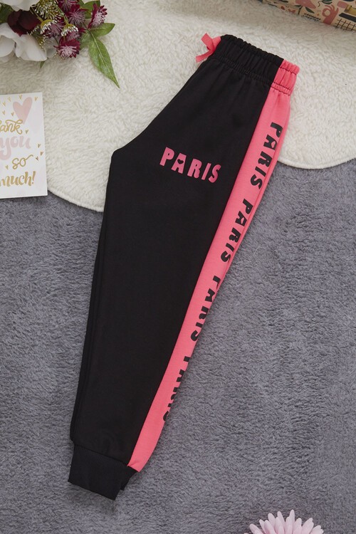 Kız Çocuk Siyah Şerit Fosfor. 2-5Yaş Ribanalı EşofmanAltı 4717-1