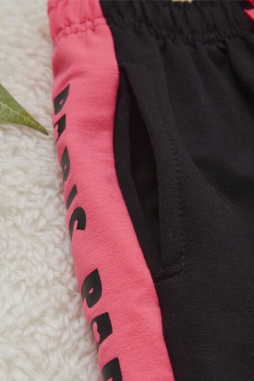 Kız Çocuk Siyah Şerit Fosfor. 2-5Yaş Ribanalı EşofmanAltı 4717-1