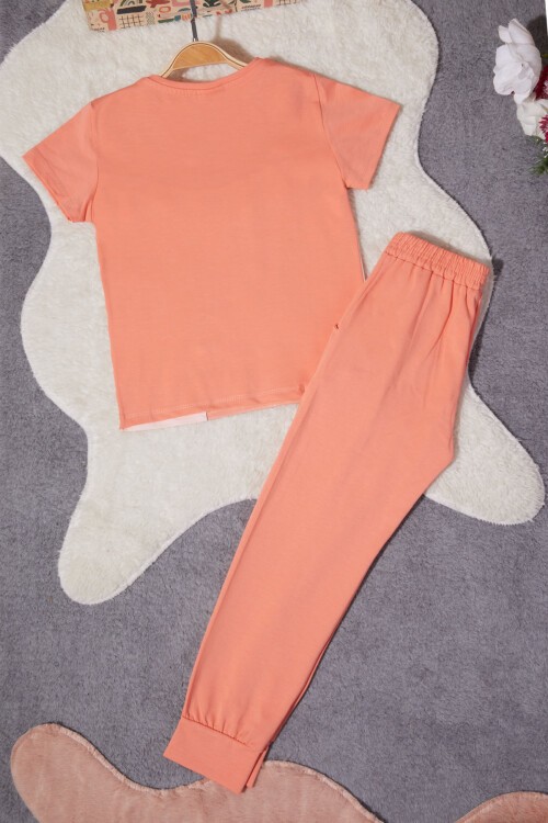 Kız Çocuk Turuncu Frozen Baskılı Tişörtlü Takım 15260