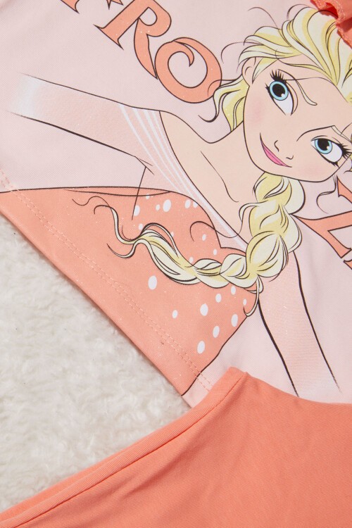 Kız Çocuk Turuncu Frozen Baskılı Tişörtlü Takım 15260