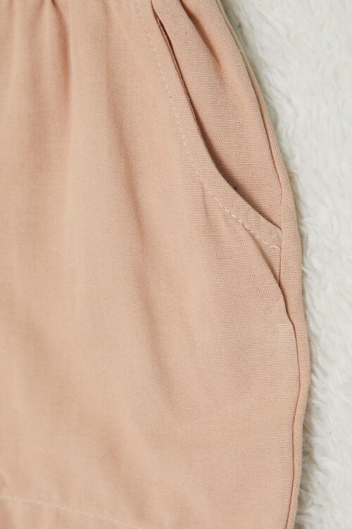 Krem Erkek Bebek Desenli Gömlekli Şortlu Takım 15139