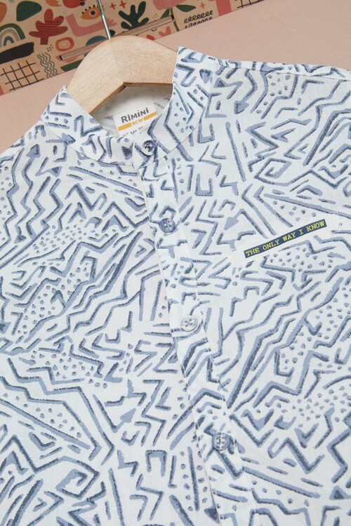 Lacivert Çizgili Gömlekli Erkek Çocuk Alt Üst Takım 15096